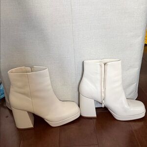 Steve Madden White Heeled Boots